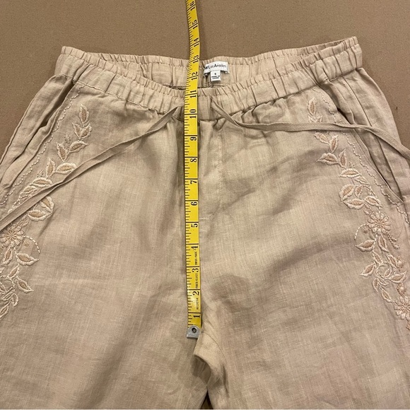 JW Los Angeles Linen Embroidered Joggers Size Small - Picture 12 of 13